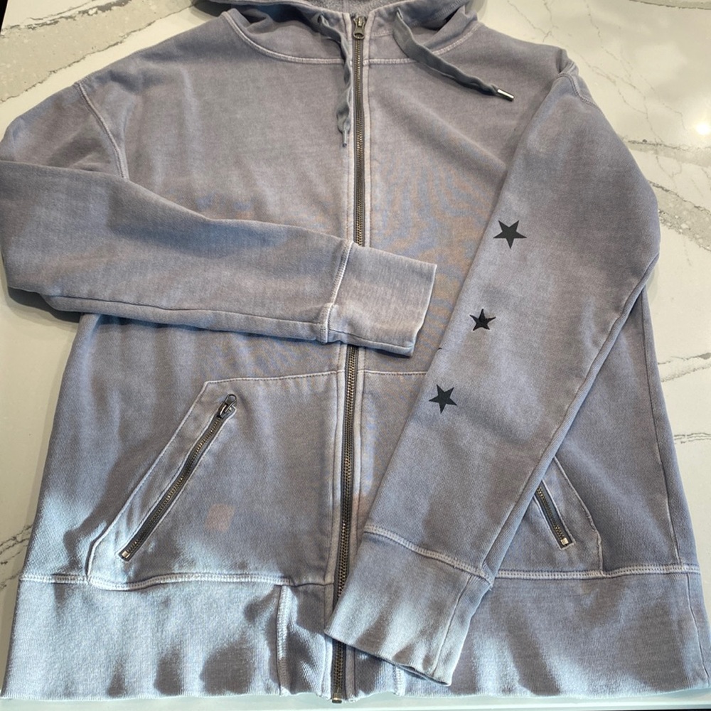 Champion Womens Distressed Oversized Hoodie Zip Up Sweatshirt Size XS